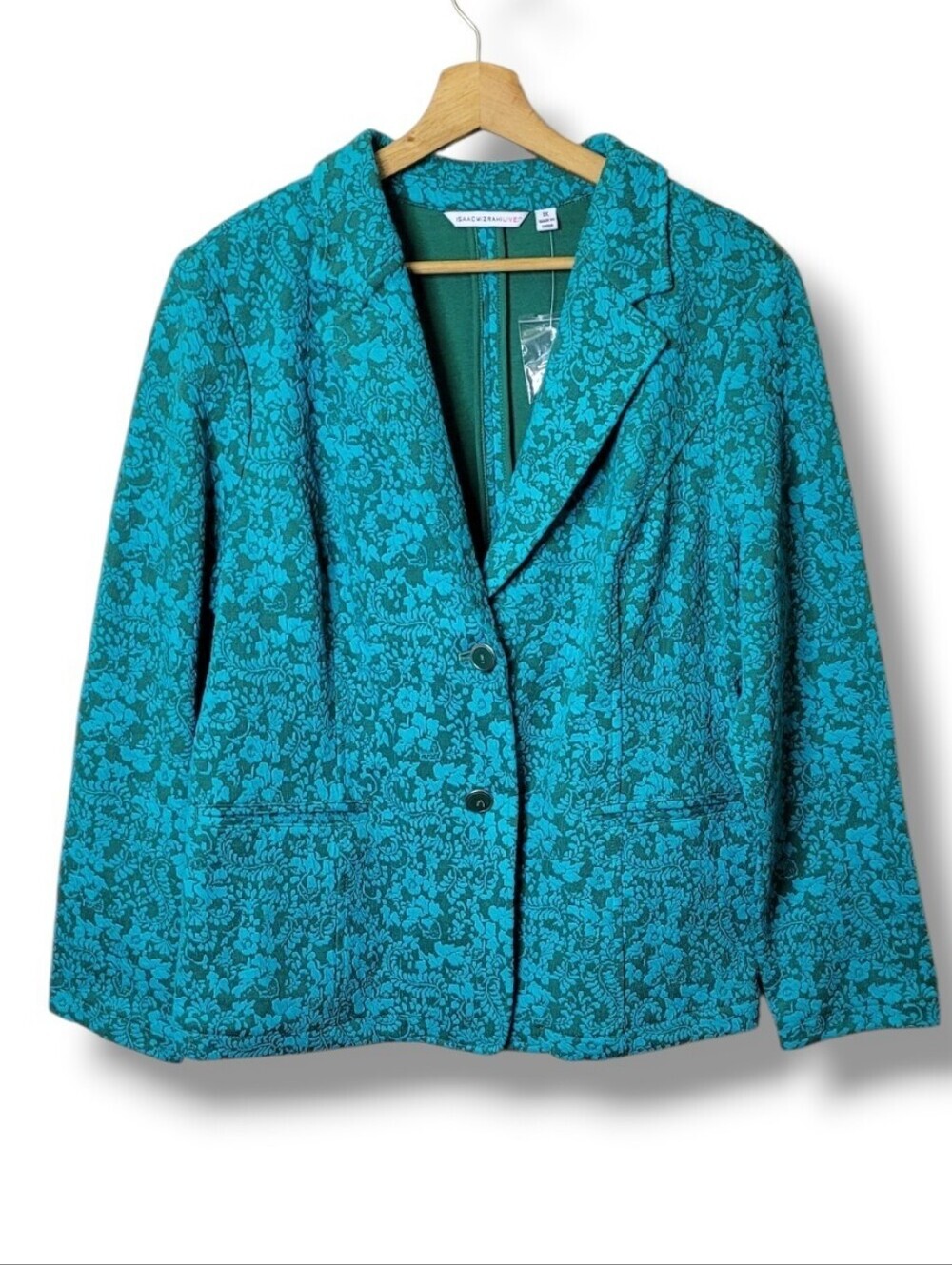 Isaac Mizrahi Floral Jacquard Blazer 1X